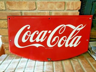 Coca Cola Double Sided Porcelain Sign Rare 25 X 14.  5 "
