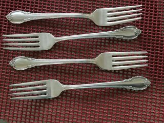 Vtg 1847 Rogers Bros Is Silverplate Remembrance Set Of 4 Dinner Forks No Mono