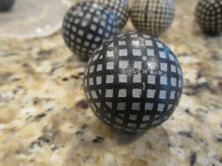Early Antique Golf Ball " Silver King 1 " Mesh "