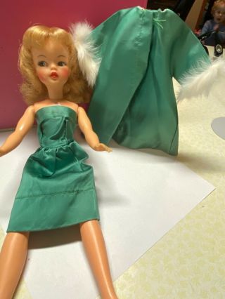 Vintage Tammy Or Misty Doll “on The Town” Green Dress & Jacket Outfit Variation