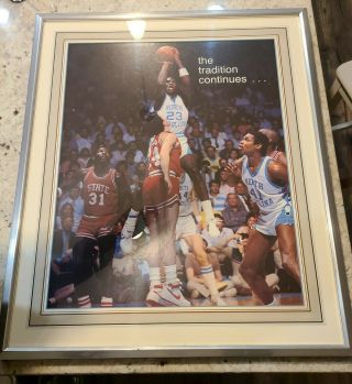 Rare Vintage Michael Jordan Poster The Tradition Continues Professionally Framed