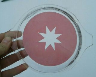 Vintage Pyrex Pink Star Rare Htf 470 - C Round Lid For The Black Star Casserole