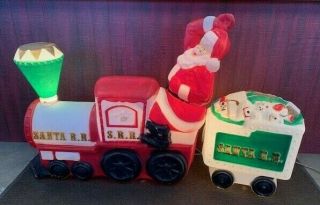 Rare Vintage Empire Santa Railroad Train Christmas Yard Blow Mold Toy Tender Car