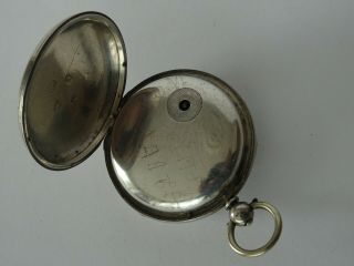 RARE ANTIQUE ENGLISH SILVER CONSULAR CASED VERGE FUSEE POCKET WATCH LONDON c1859 5