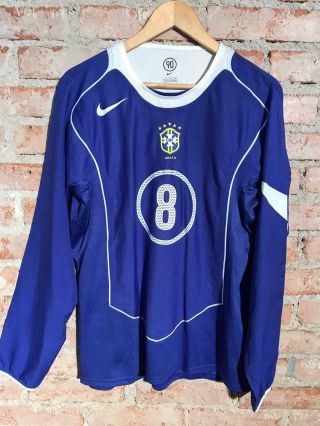Brazil 2004/05 Away Nike Match Issued 8 Kaká Long Sleeve Total 90 Rare
