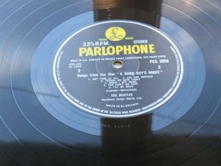 The Beatles 1966 Uk Lp A Hard Days Night Stereo Rare Label Error