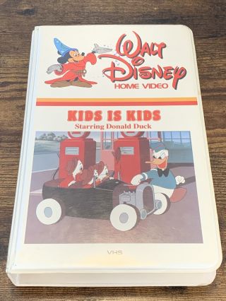 Rare 1961 Disney Kids Is Kids Starring Donald Duck Vhs White Clamshell Htf