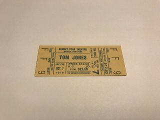 Rare Tom Jones Concert Ticket 10/7/1978 York