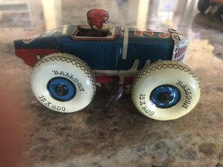 Vintage Tin Litho Marx Wind Up 3 In Blue Midget Race Car Racer Rare Color