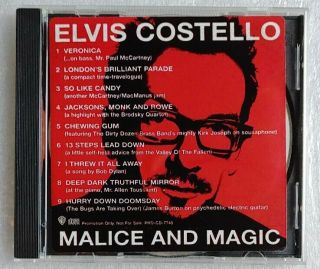 Elvis Costello,  Magic & Malice Rare Promo Cd Sampler 