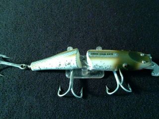 Large Vintage Creek Chub Jointed Pikie Fishing Lure Awesome Color Heavy Duty
