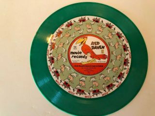 Rare Green 1956 Red Raven Movie Record; Old Macdonald & Little White Duck; Vg,