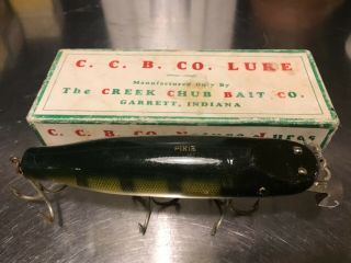 Vintage Chub Creek Pikie Fishing Lure Garrett In Ccb Co Green 6” Body