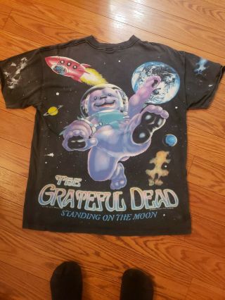 Rare Black Grateful Dead Standing On The Moon 1995 " Tour " T Shirt