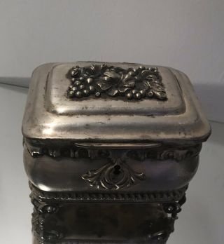 Antique Vintage Polish Poland Fagret Silverplate Jewelry Box