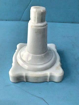 Antique White Milk Glass Lamp Base/4 1/2 " Tall/good Spare Oil Lamp Part