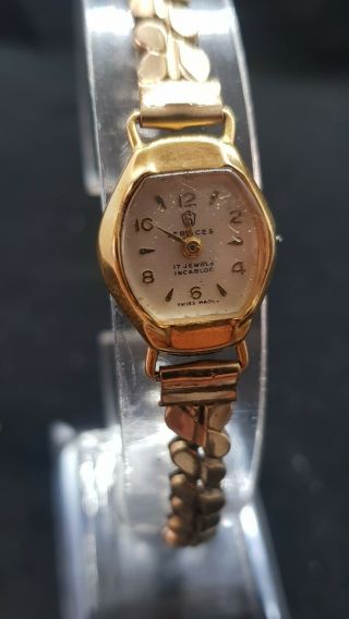 Ladies Vintage S Services Watch Swiss Made 17 Jewels Not Rolled Gold
