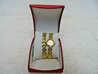 Jean Louis Scherrer Paris Gold Tone Ladies Watch & Bracelet Set J3