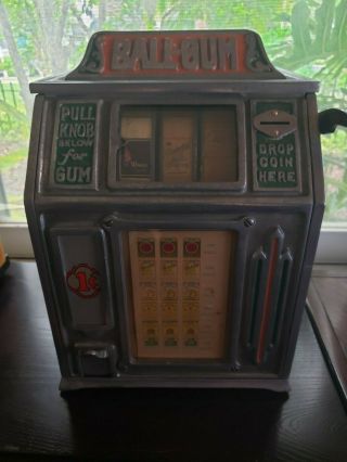 Rare Antique 1930 Art Deco " Dandy Vender " Cigarette 1 Cent Gum Ball Machine