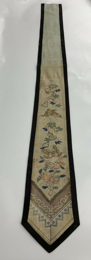 Antique Qing Dynasty Chinese Silk Kesi Panel With Butterflies & Pomegranates