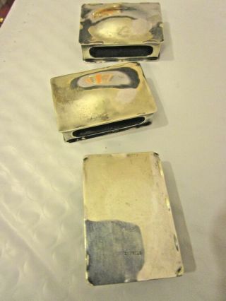 Vintage Sterling Silver Matchbox Cover Holders W Raised Hump Side 3 Htf Rare