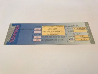 Rare Joan Jett 1989 Concert Ticket