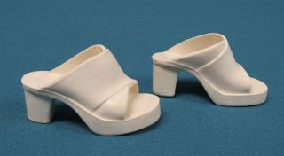 Vintage 1977 Ideal Magic Hair Crissy White Shoes Sandals Fits Tiffany Taylor