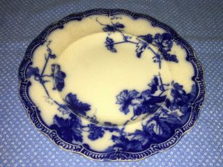 Antique Ridgeway Pottery Lonsdale Flow Blue Semi - Porcelain 8 " Plate Flo Blue