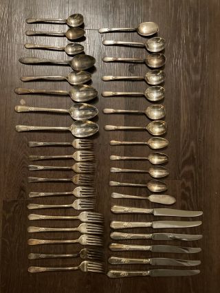 1847 Rogers Bros 37 Piece Set Of Silverware (knives 1847 Stainless)