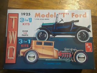 Amt 1925 Model T Ford Chopped Coupe 3 - In - 1 1:25 Scale Model Kit Vintage