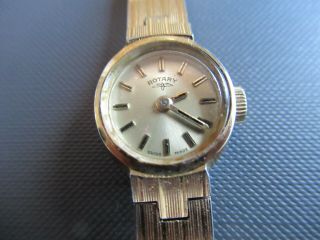 Vintage Ladies Mechanical Wrist Watch Rotary Swiss Made Round Face Gilt 2 Cms