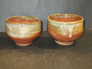 Rare Warren Mackenzie Pottery Shino Guinomi Yunomi Tea Cups Marked