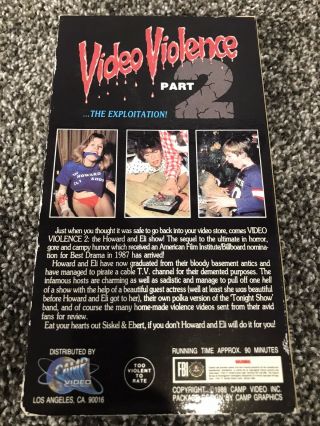Video Violence 2 VHS,  Rare Horror 2