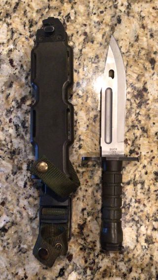 Rare Buck 188/m9 Phrobis Iii Combat Knife - Bayonet - Comes W/ Bianchi Sheath - Usa