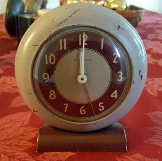 Vintage/antique Waterbury Alarm Clock.  Metal.  Runs Well