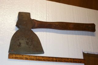 Early Evansville Tool Brand Hewing Axe Hatchet Wood Rare Vintage Antique