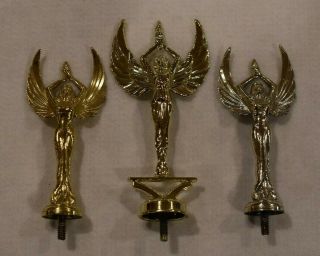3 Rare Vintage Metal Goddess - Angel Trophy Toppers - 6 - 5 - 5 Inches - Old Stock