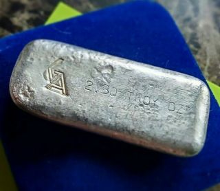 Vintage Golden Analytical - 2.  30 Troy Oz.  999 Silver Old Hand Poured Bar - Rare