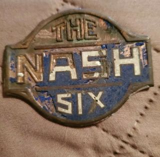 Antique Vintage The Nash Six Metal Radiator Emblem Badge Grille Plate