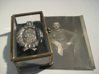 Old WW I German tank fight badge silver in antique glas show case rare 2