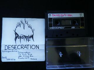 Desecration Mega Rare " Demo " Cassette 1984 1986 Hard Rock Heavy Metal No Lp