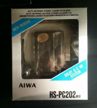 Very Rare,  Nos Aiwa Hs - Pc202 Walkman Cassette Player,