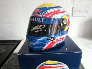 Mark Webber Red Bull Renault F1 1/2 Scale Helmet Helm Casque Signed Rare