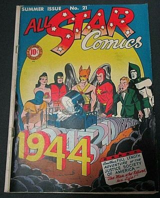Rare 1944 All Star Comics Dc No.  16 Summer Edition - Justice Society Of America