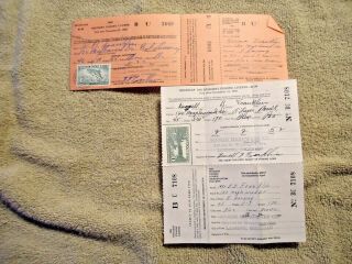 1948 & 1952 Michigan Resident Fishing Licenses With Trout Stamps Good Shape - Nr