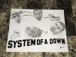 System Of A Down Rare Band Signed Autographed Photo Metal Serj Bas Letter