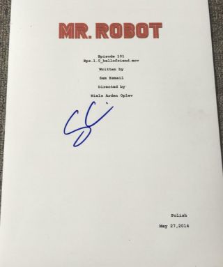 Sam Esmail Signed Autograph " Mr.  Robot " Very Rare Pilot Episode Script
