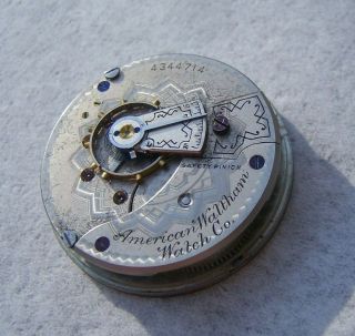 Antique American Watch Co Waltham 18 Size Pocket Watch Movement Ca 1890 - Runs