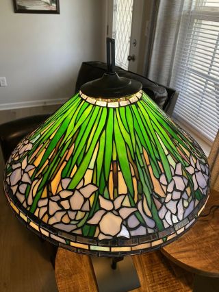 Antique Vintage Tiffany 20” Leaded Glass Lamp Shade Gorgeous “Rare”Find 2
