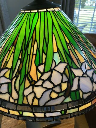 Antique Vintage Tiffany 20” Leaded Glass Lamp Shade Gorgeous “Rare”Find 3